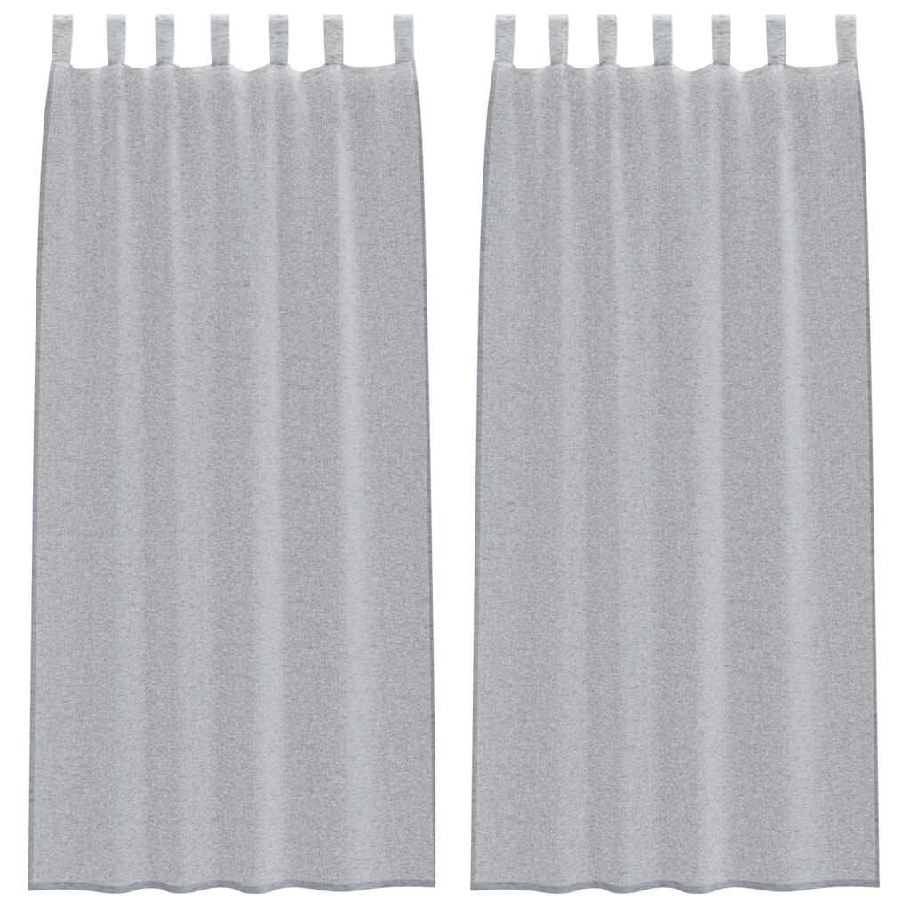 Voile zavjesa 2 pcs Tamno siva 260 x 140 cm Poliester