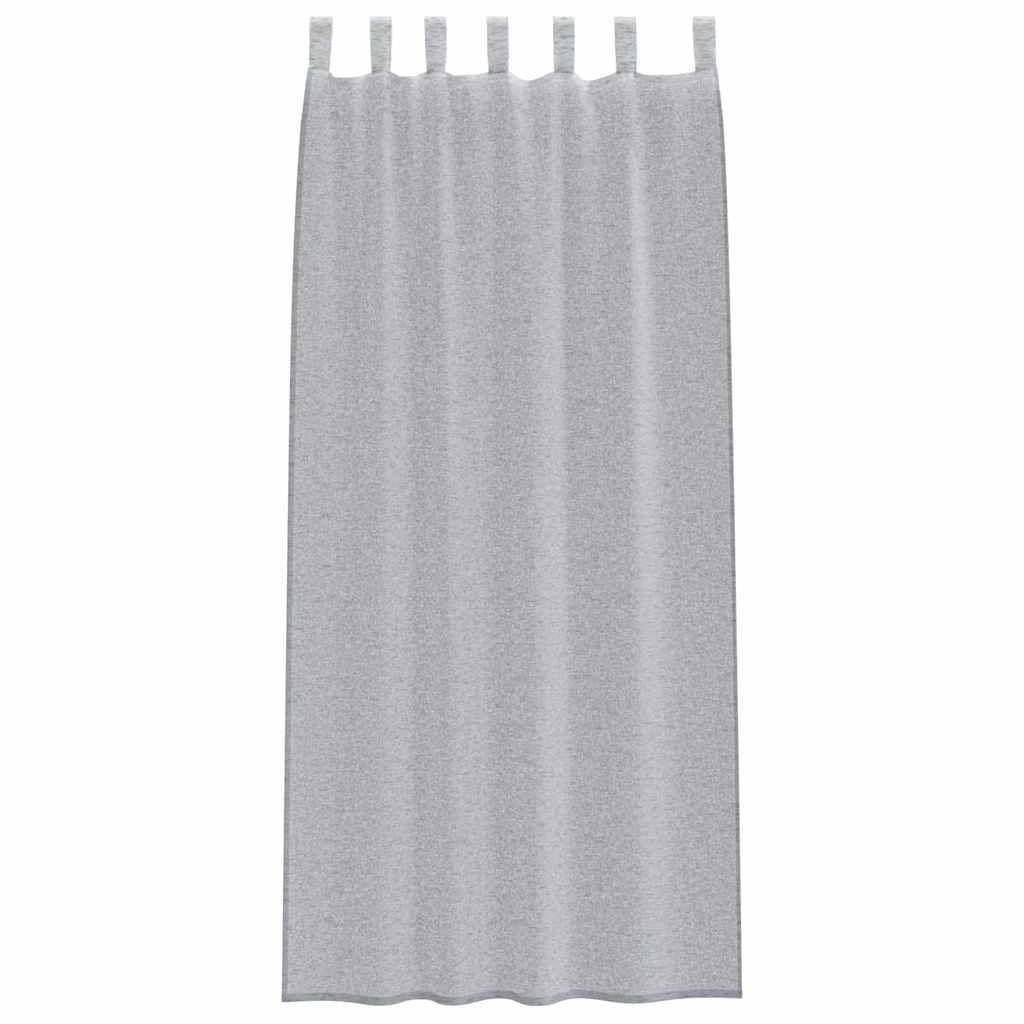 Voile zavjesa 2 pcs Tamno siva 260 x 140 cm Poliester