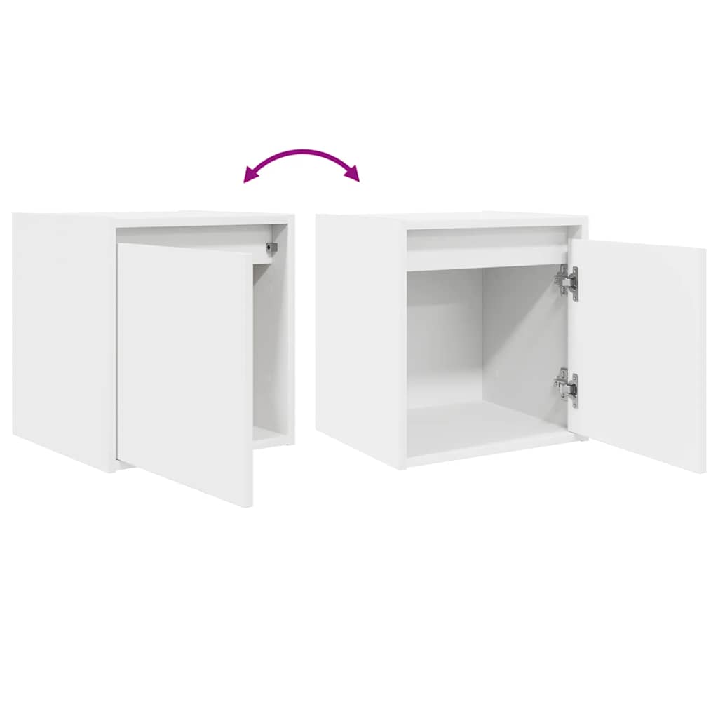 Zidni noćni ormarići 2 kom bijeli 38x34x40 cm