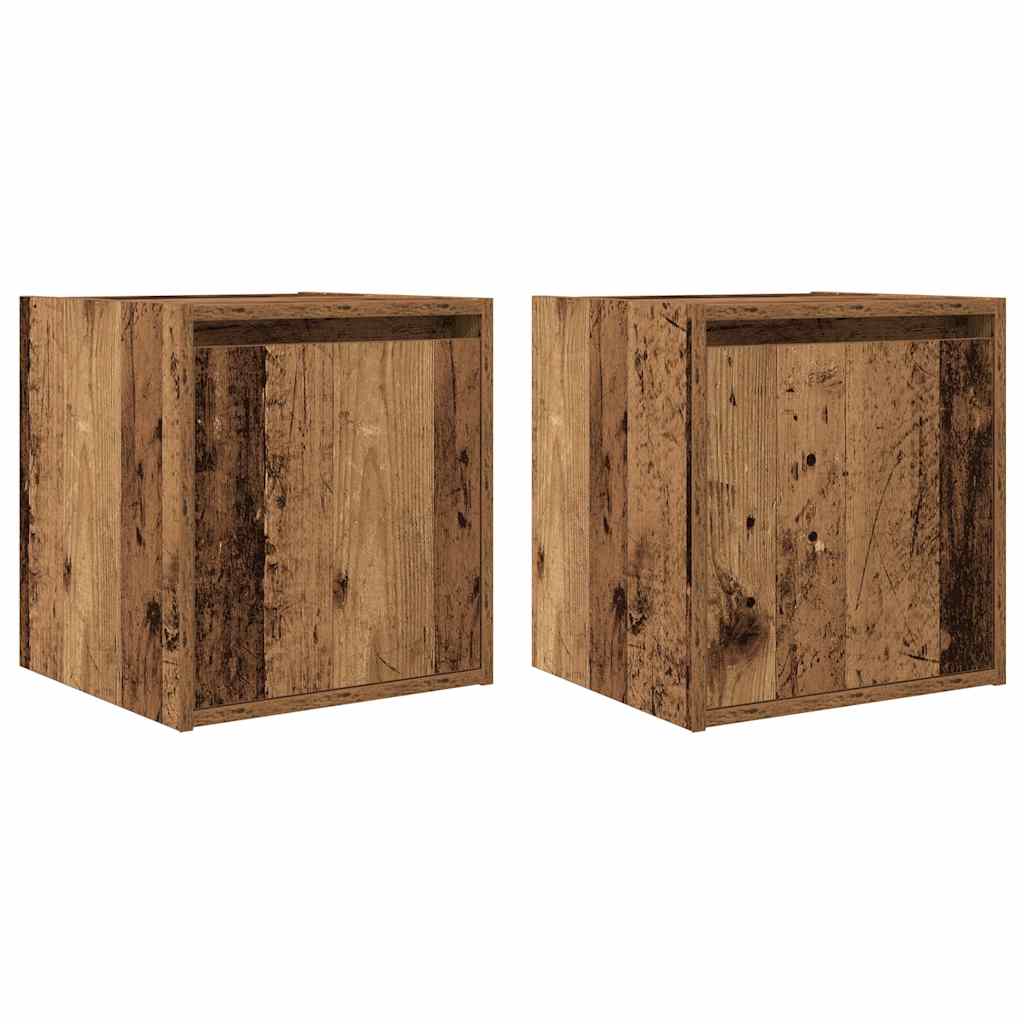 Zidni noćni ormarići 2 kom boja staro drvo 38x34x40 cm