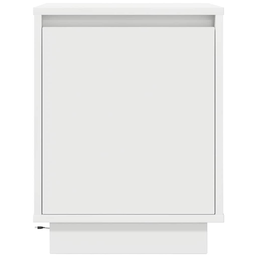 Noćni ormarići s LED svjetlima 2 kom bijeli 38x34x50 cm