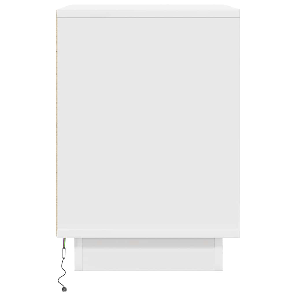 Noćni ormarići s LED svjetlima 2 kom bijeli 38x34x50 cm
