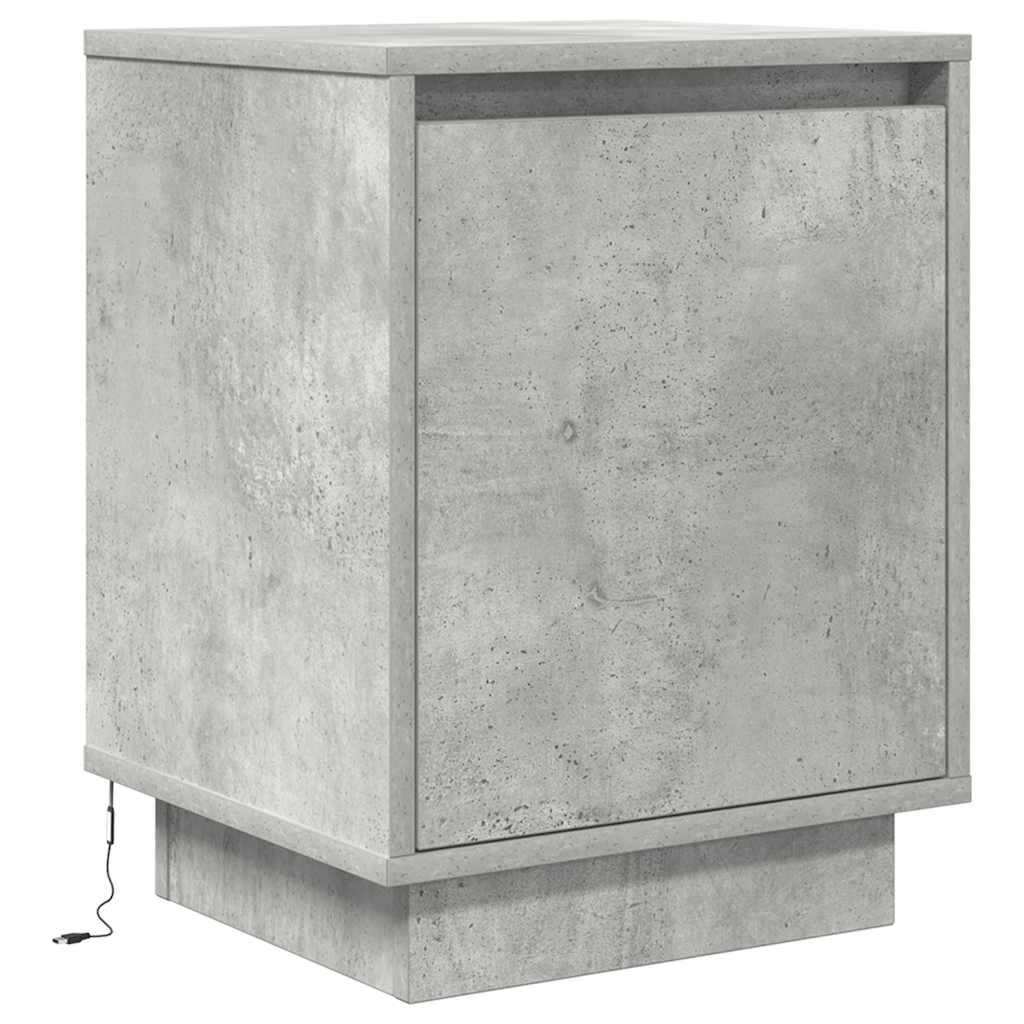 Noćni ormarići s LED svjetlima 2 kom boja betona 38x34x50 cm