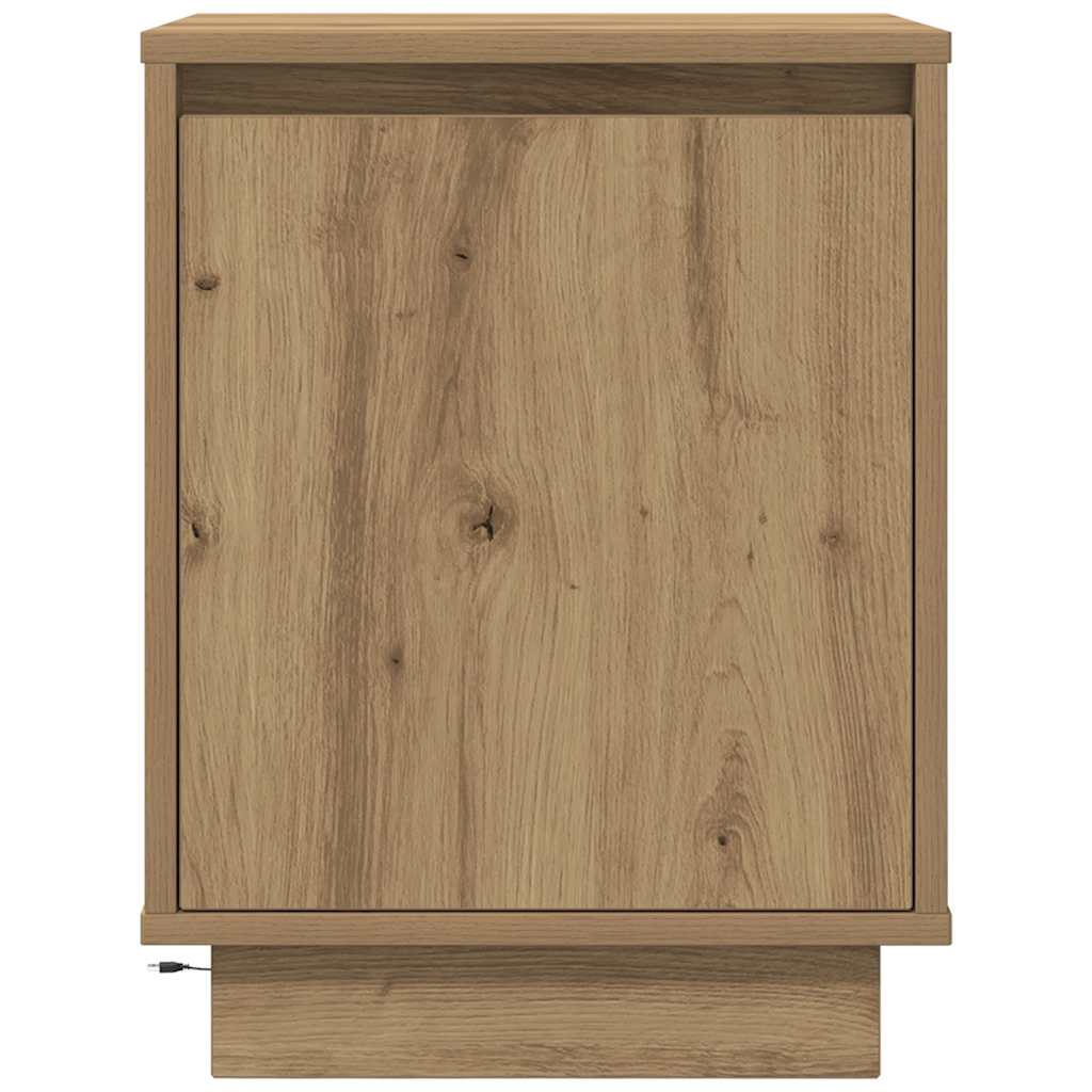 Noćni ormarići s LED svjetlima 2 kom boja hrasta 38x34x50 cm