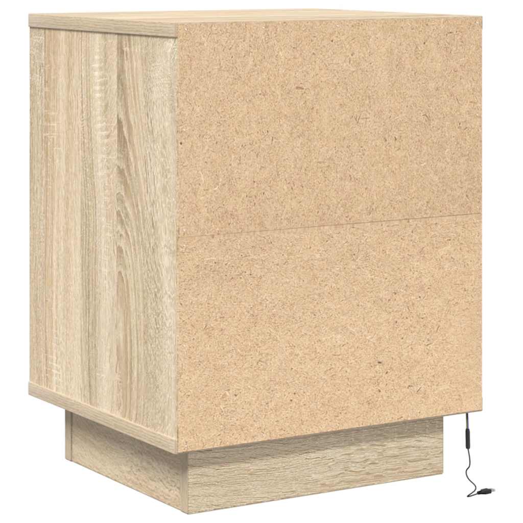 Noćni ormarići s LED svjetlima 2 kom boja hrasta 38x34x50 cm