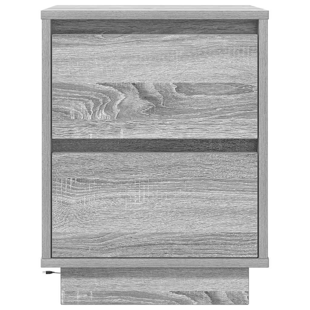 Noćni ormarići s LED svjetlima 2 kom boja hrasta 38x34x50 cm