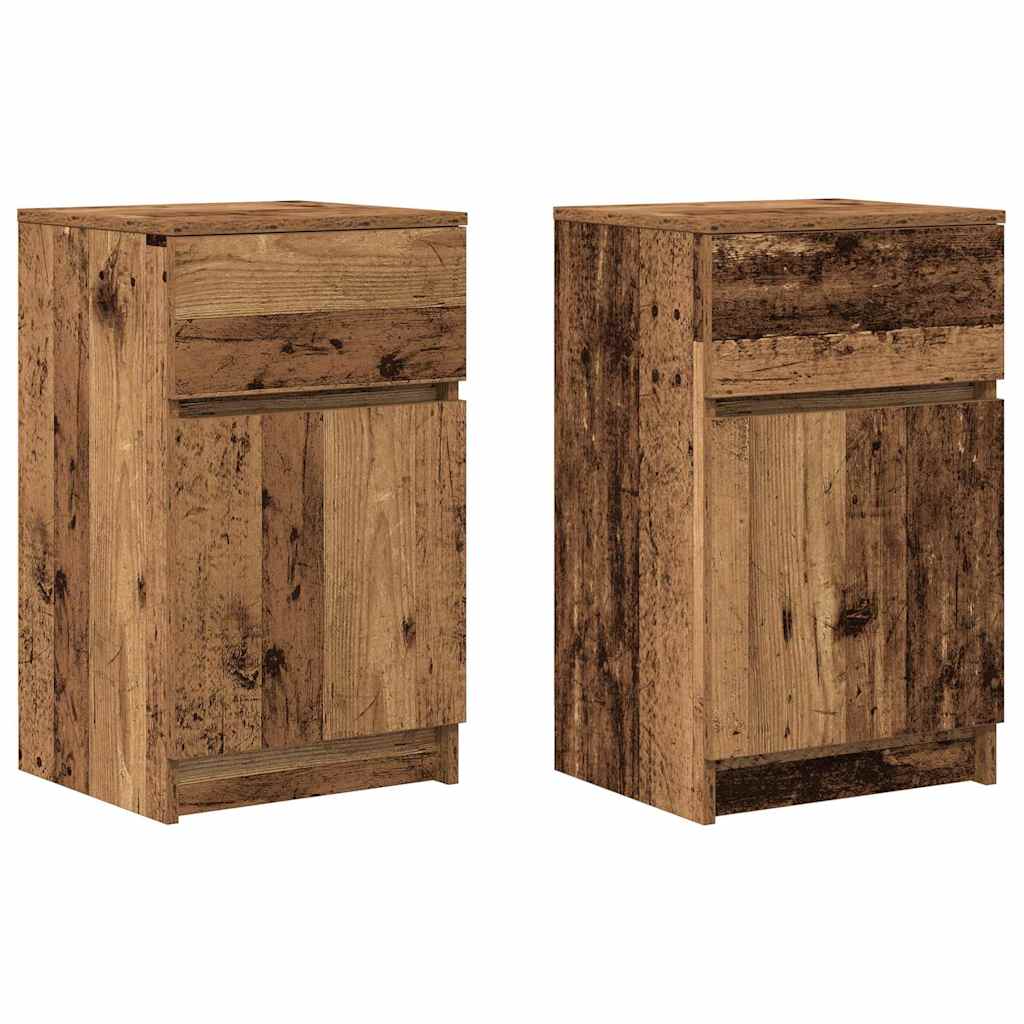 Noćni ormarići 2 kom staro drvo 39x35x65 cm konstruirano drvo