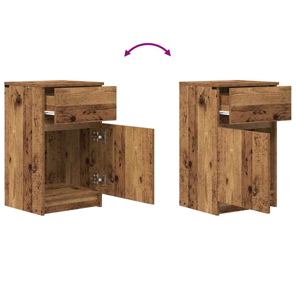 Noćni ormarići 2 kom staro drvo 39x35x65 cm konstruirano drvo