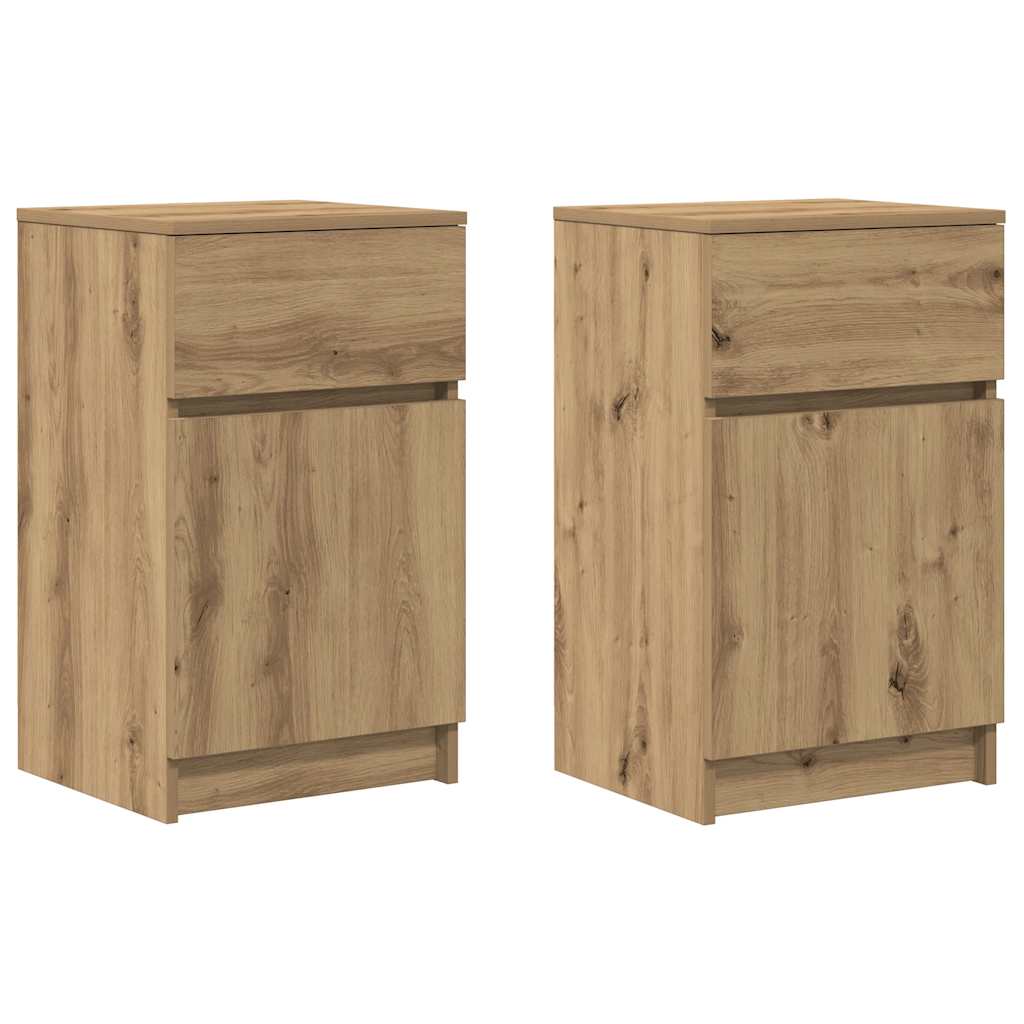 Noćni ormarići 2 kom artisan hrast 39x35x65cm konstruirano drvo