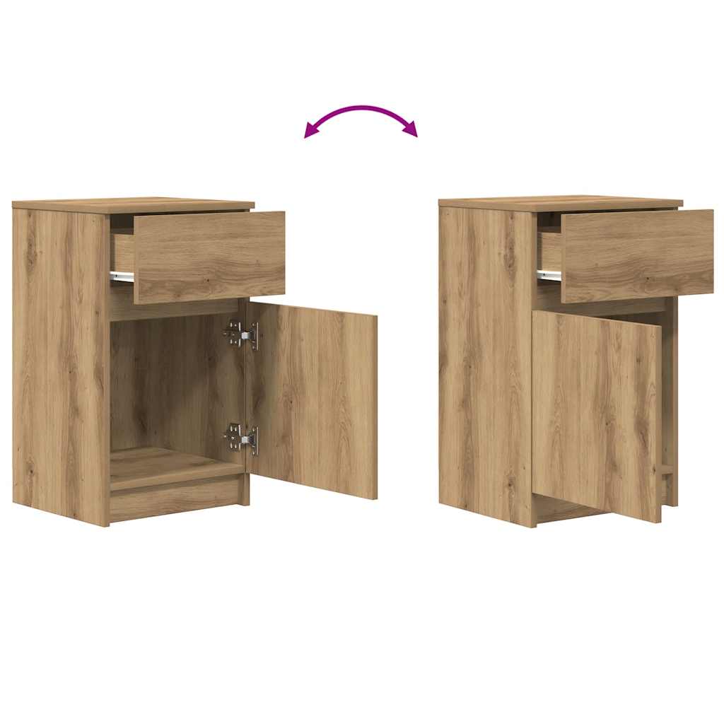 Noćni ormarići 2 kom artisan hrast 39x35x65cm konstruirano drvo