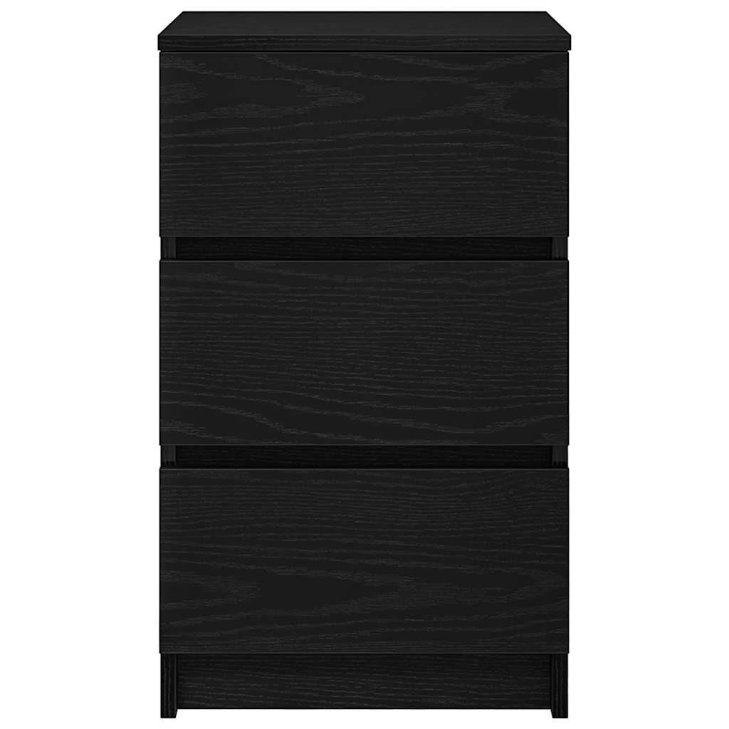 Noćni ormarići s 3 ladice 2 kom crni 39x35x65 cm