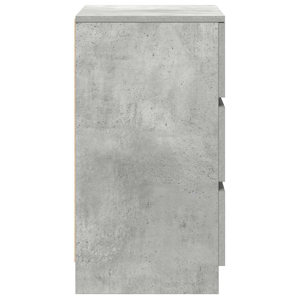 Noćni ormarić s 3 ladice beton siva 39x35x65 cm