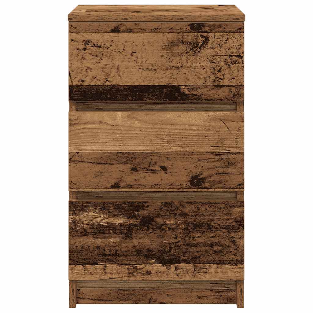 Noćni ormarići s 3 ladice 2 kom staro drvo 39x35x65 cm