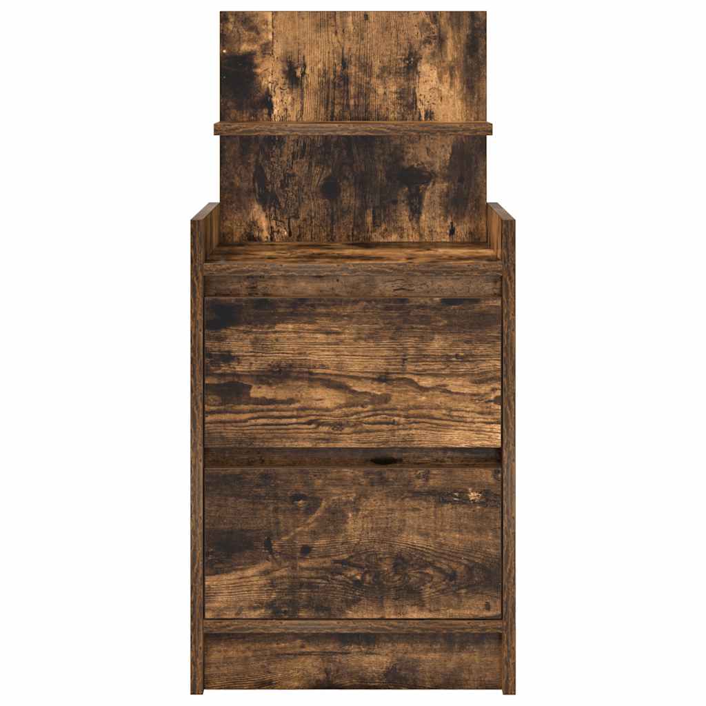 Noćni ormarići s 2 ladice 2 kom dimljeni hrast 38x34x80 cm