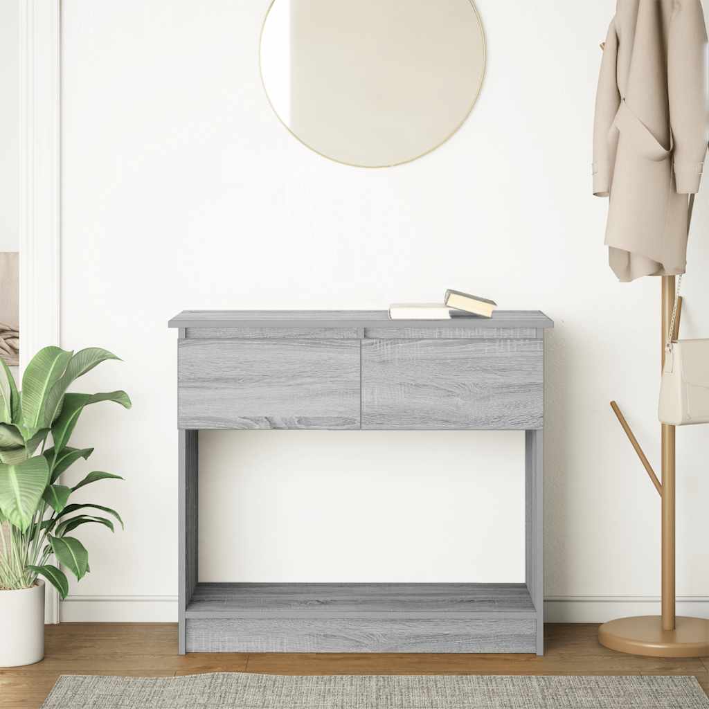 Konzolni stol s ladicama sivi Sonoma 85,5x38,5x74,5 cm