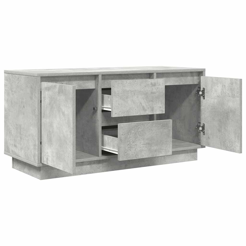 TV ormarić s LED svjetlima siva boja betona 100x41x50 cm