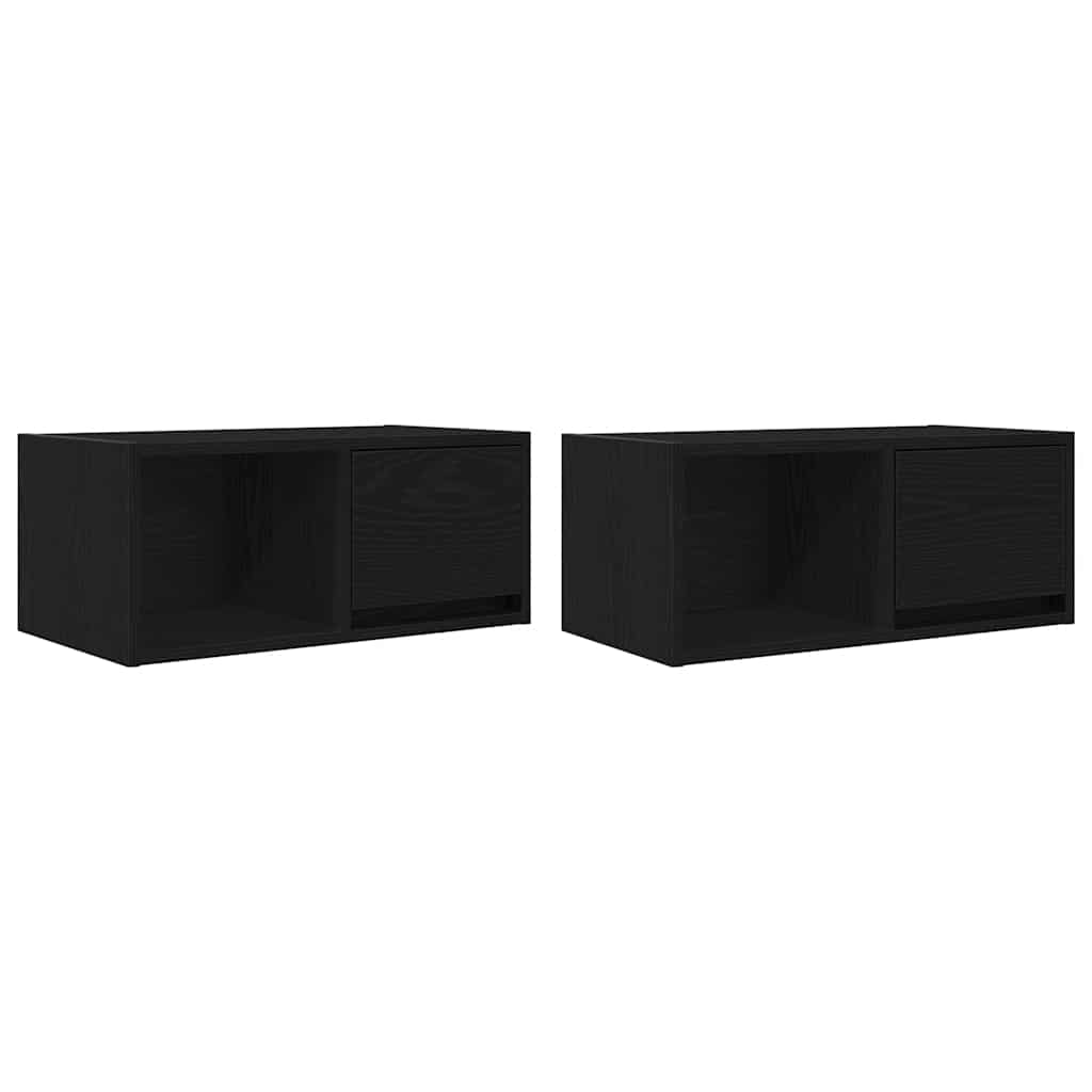 TV ormarići 2 kom crni hrast 60x31x25,5 cm konstruiranog drva