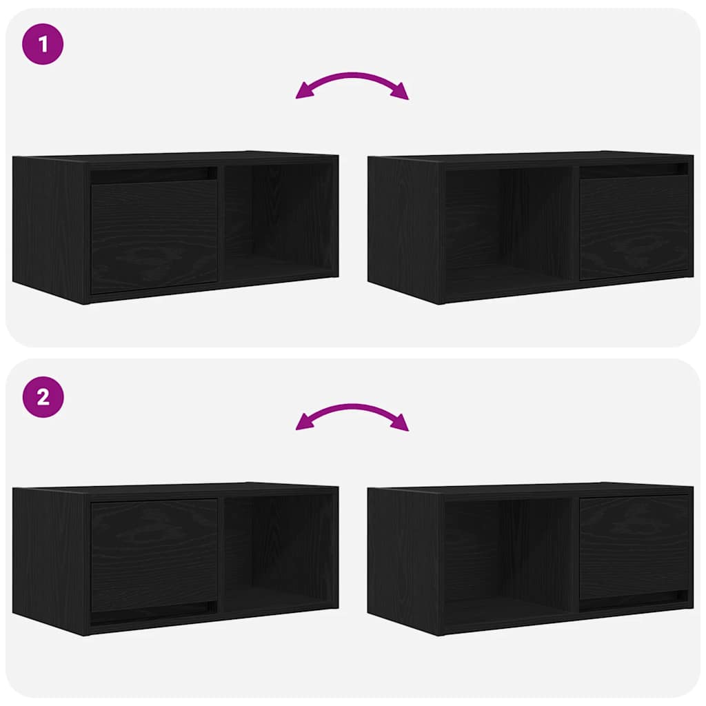 TV ormarići 2 kom crni hrast 60x31x25,5 cm konstruiranog drva