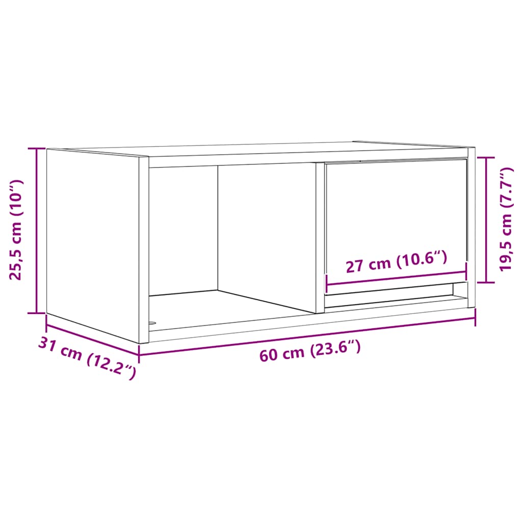 TV ormarići 2 kom boja betona 60x31x25,5 cm konstruirano drvo