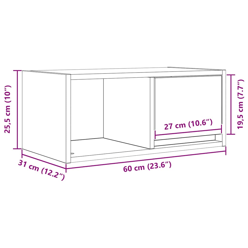 TV ormarići 2 kom hrast sonoma 60x31x25,5 cm konstruirano drvo