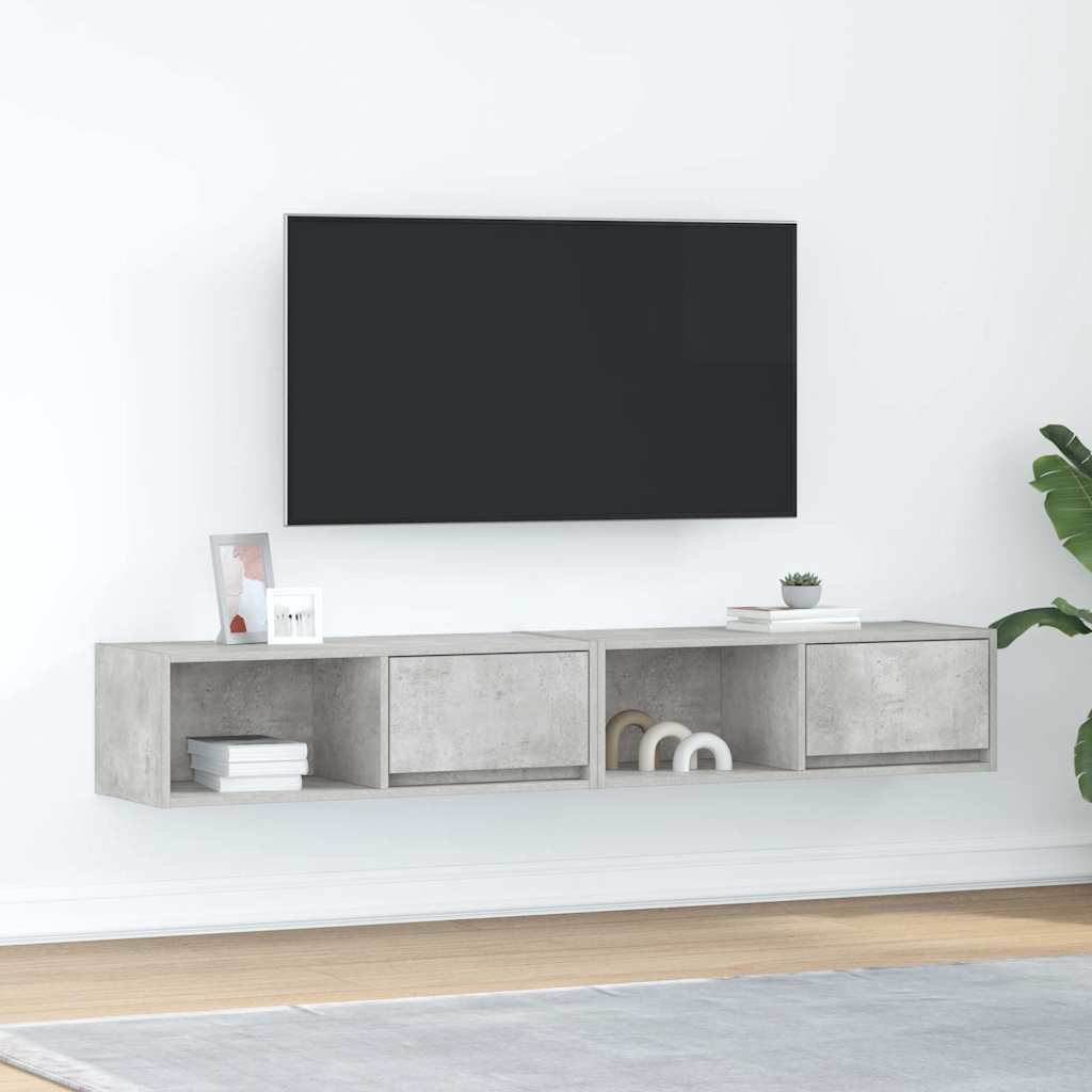 TV ormarići 2 kom boja betona 80x31x25,5 cm konstruirano drvo