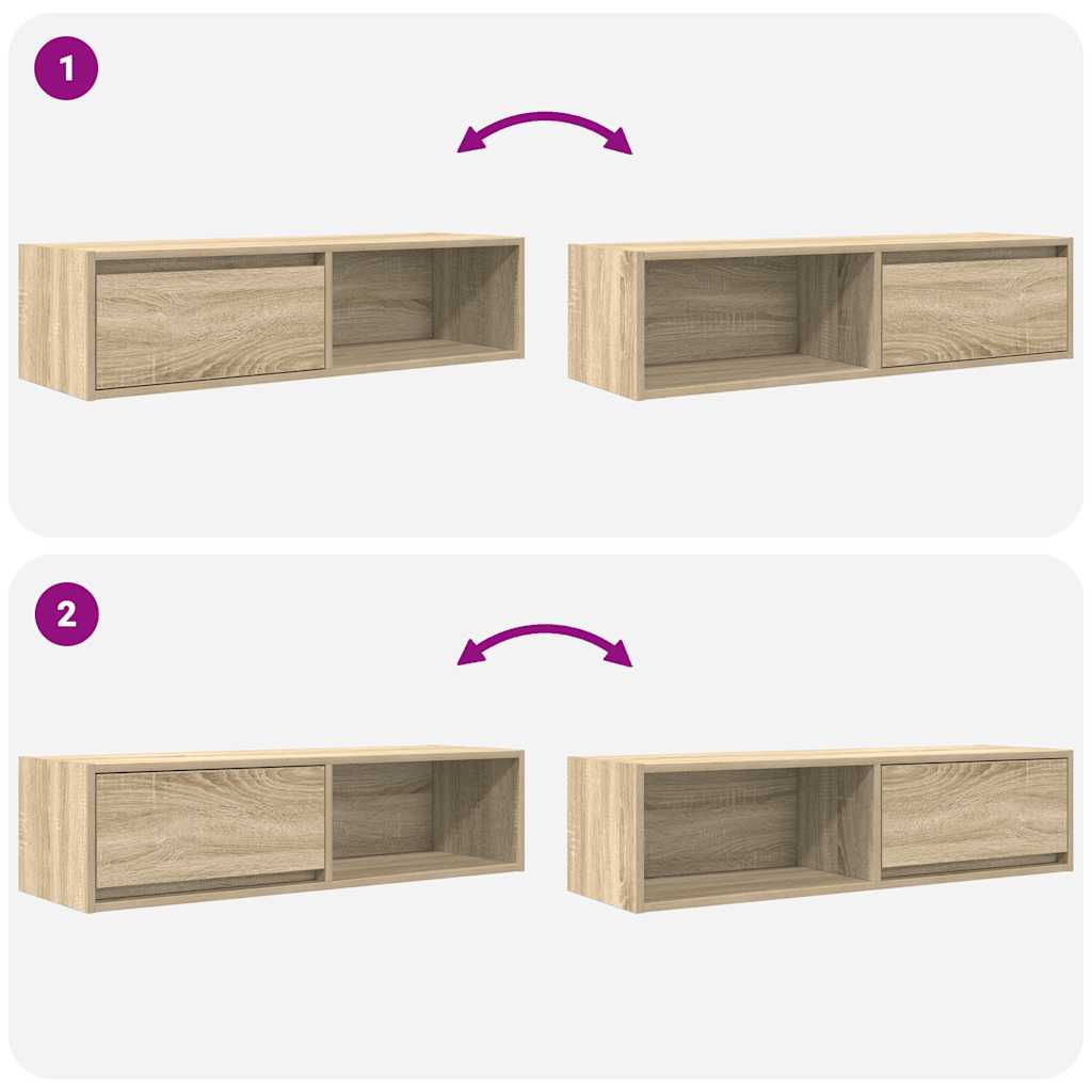 TV ormarići 2kom boja hrasta 100x31x25,5 cm konstruiranog drva