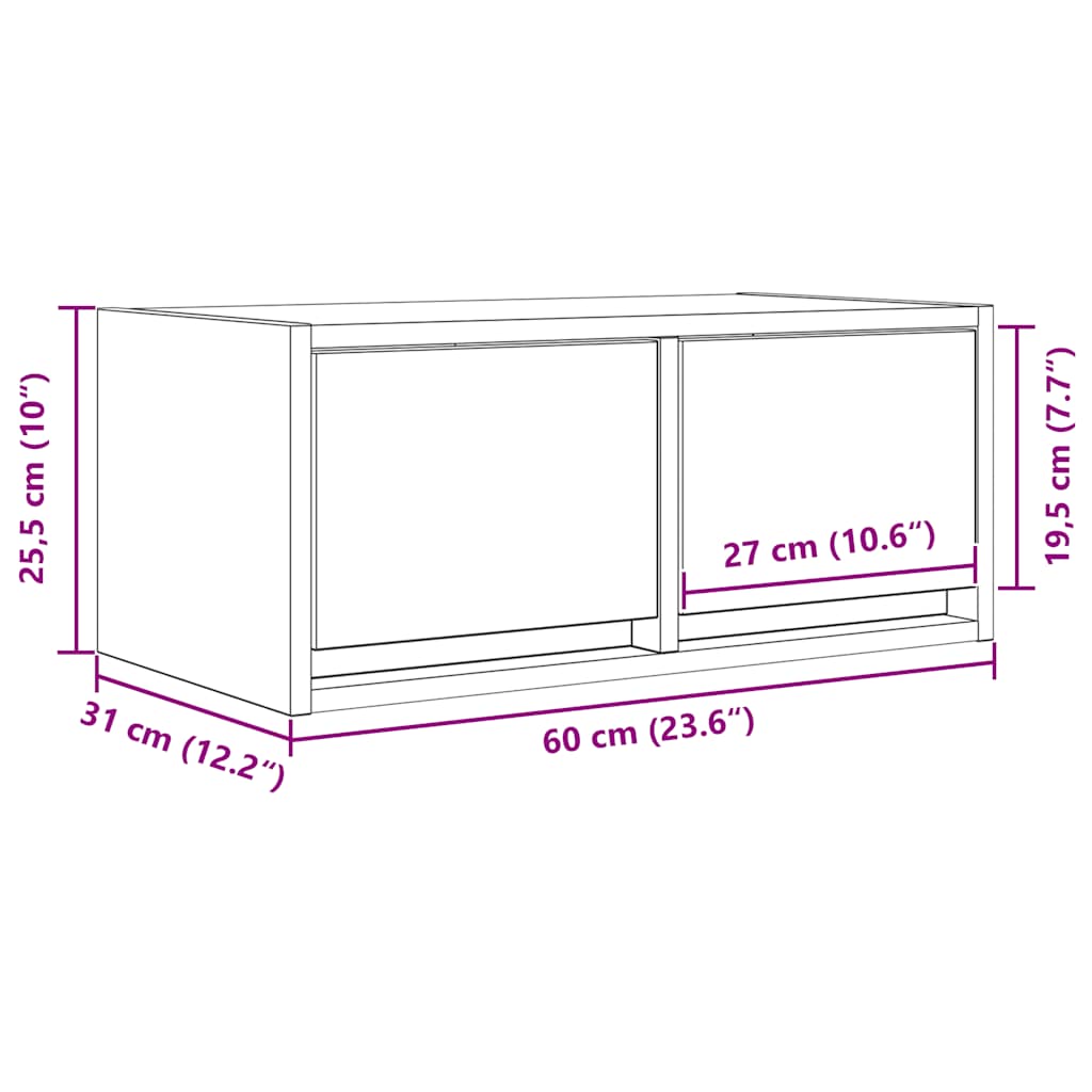 TV ormarić bijeli 60x31x25,5 m od konstruiranog drva