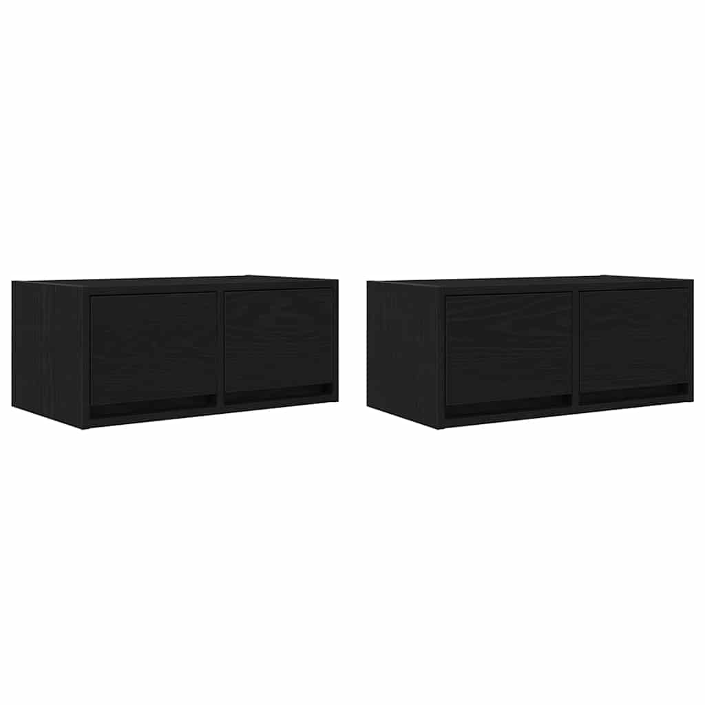 TV ormarići 2 kom crni hrast 60x31x25,5 cm konstruiranog drva