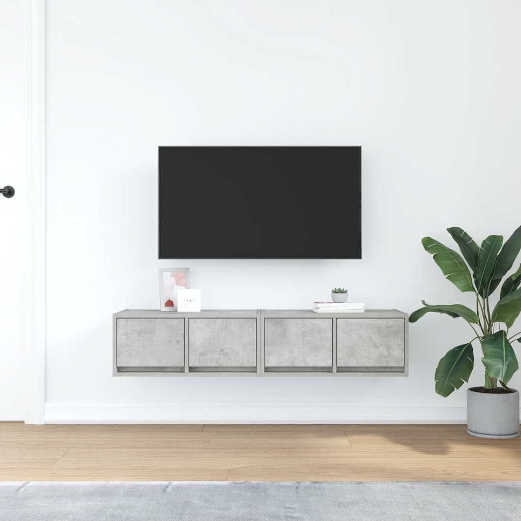 TV ormarići 2 kom boja betona 60x31x25,5 cm konstruirano drvo