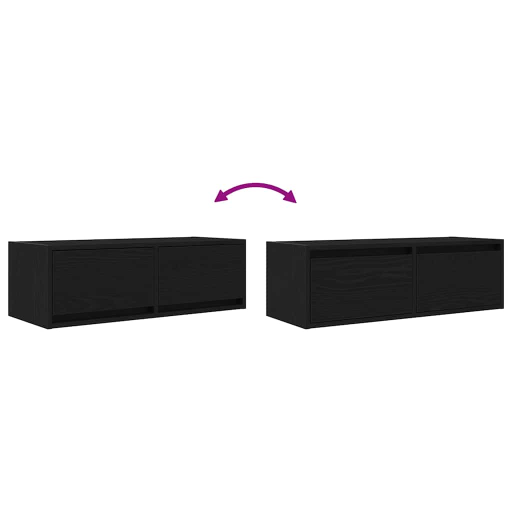 TV ormarići 2 kom crni hrast 80x31x25,5 cm konstruiranog drva