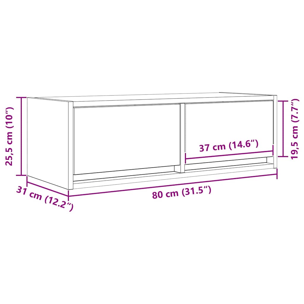 TV ormarić staro drvo 80x31x25,5 cm konstruirano drvo