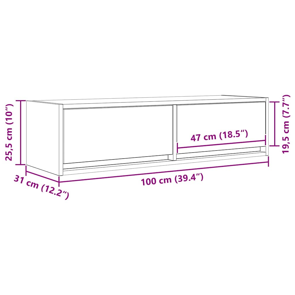 TV ormar hrast artisan 100 x 31 x 25,5 cm Konstruirano drvo