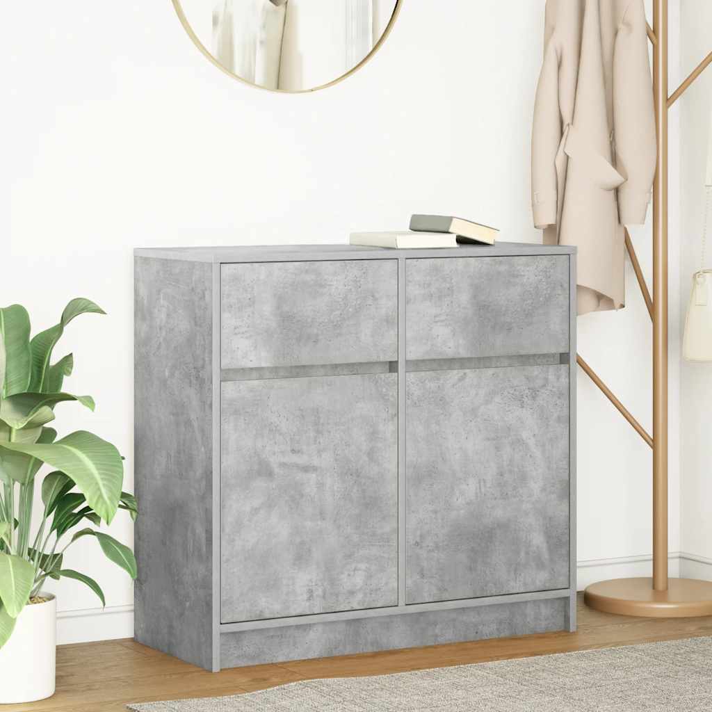 Komoda s ladicama beton siva 80x34x76 cm konstruirano drvo