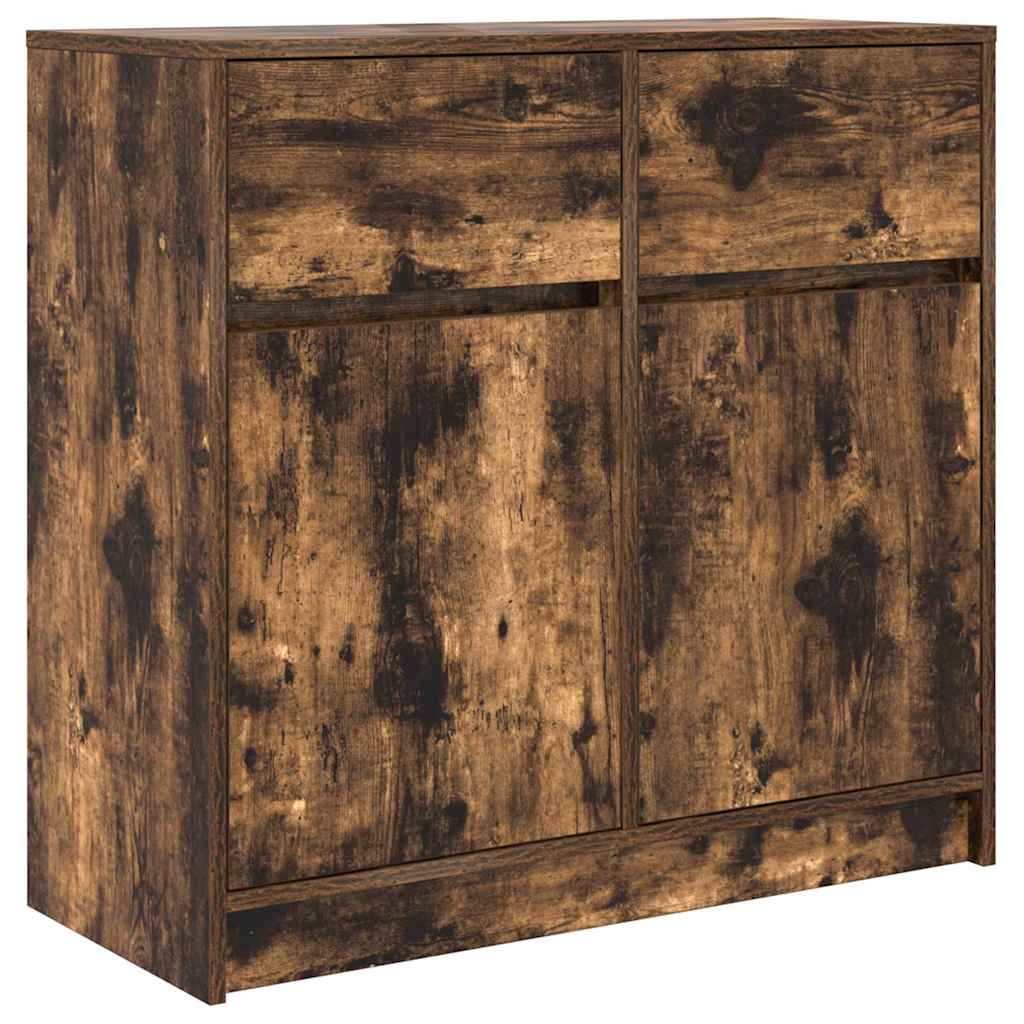 Komoda s ladicama dimljenog hrasta 80x34x76cm konstruirano drvo