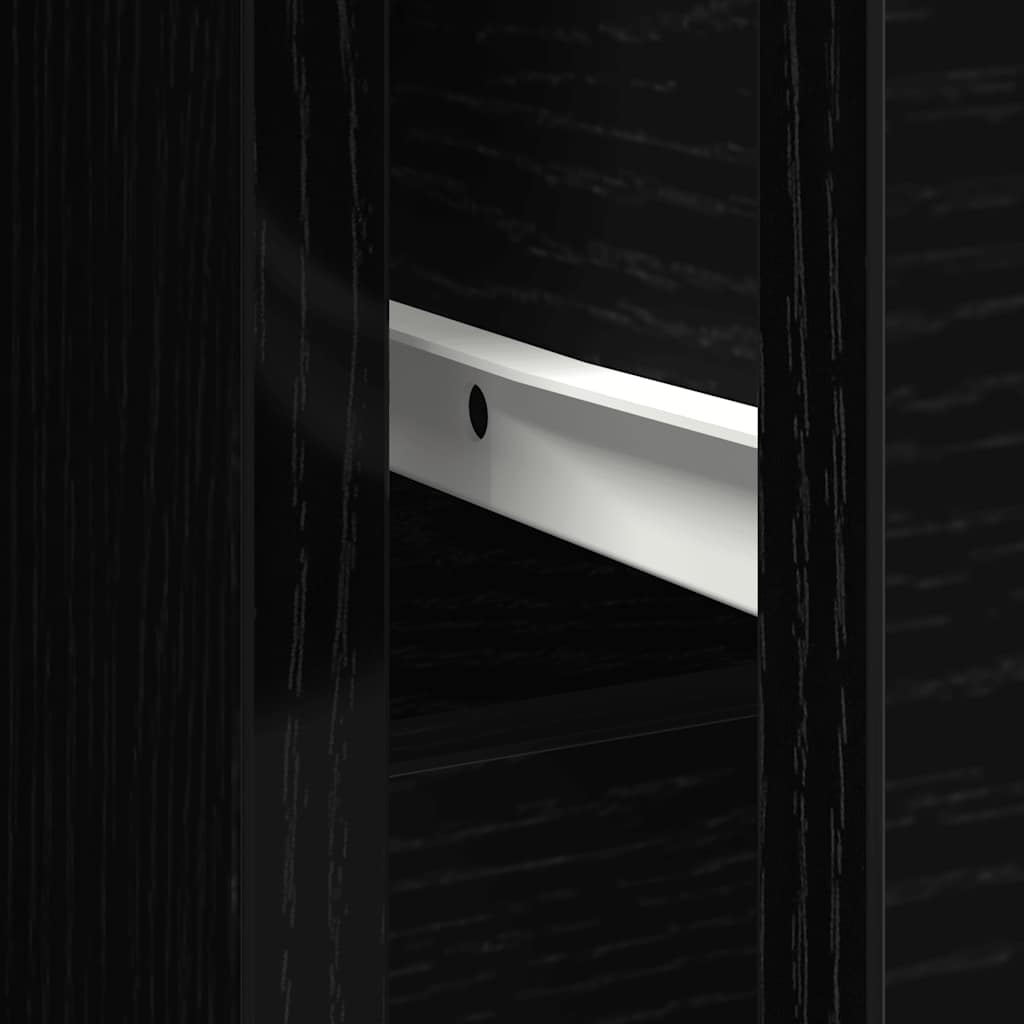 Komoda s ladicama crni hrast 101x35x76 cm konstruirano drvo