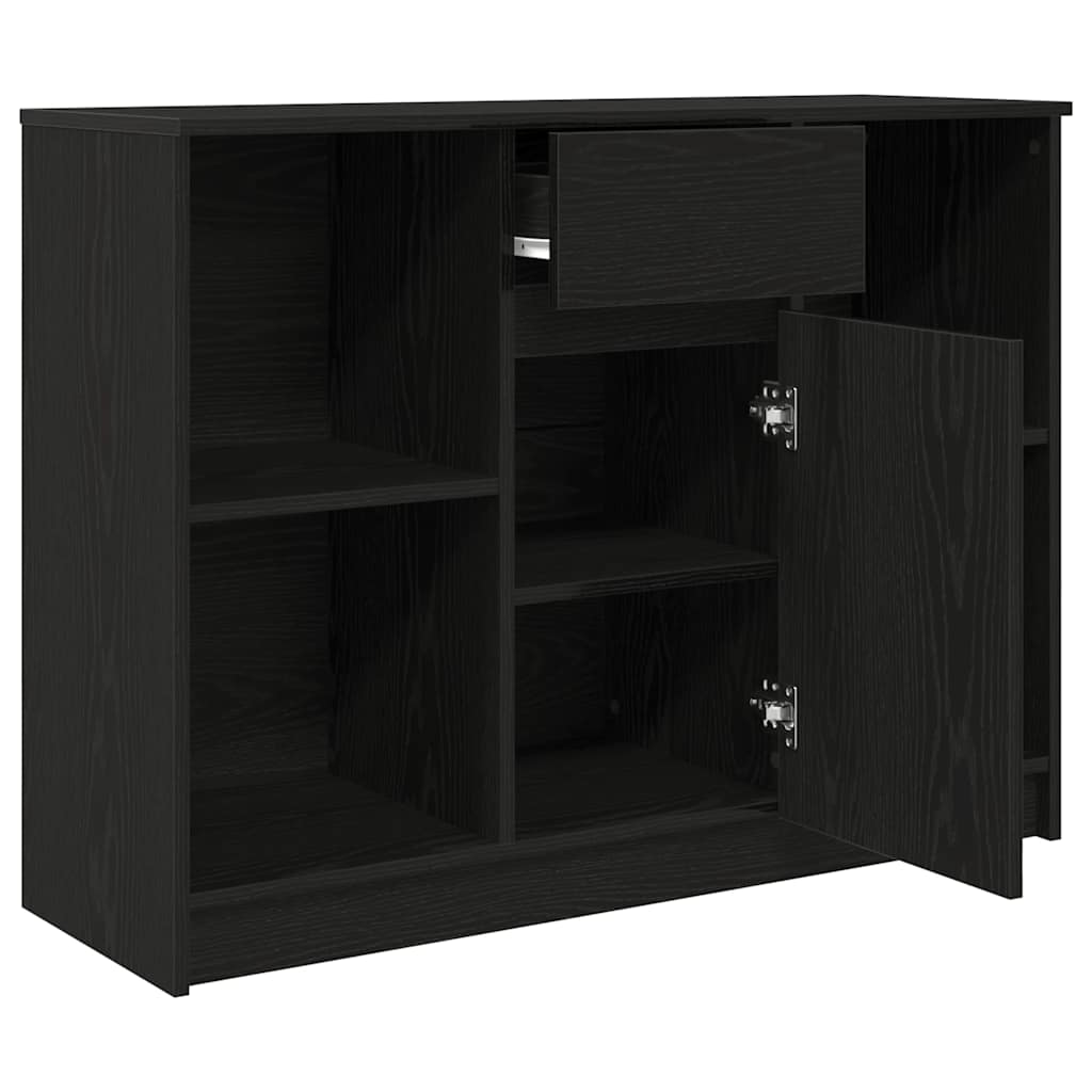 Komoda s ladicama crni hrast 101x35x76 cm konstruirano drvo