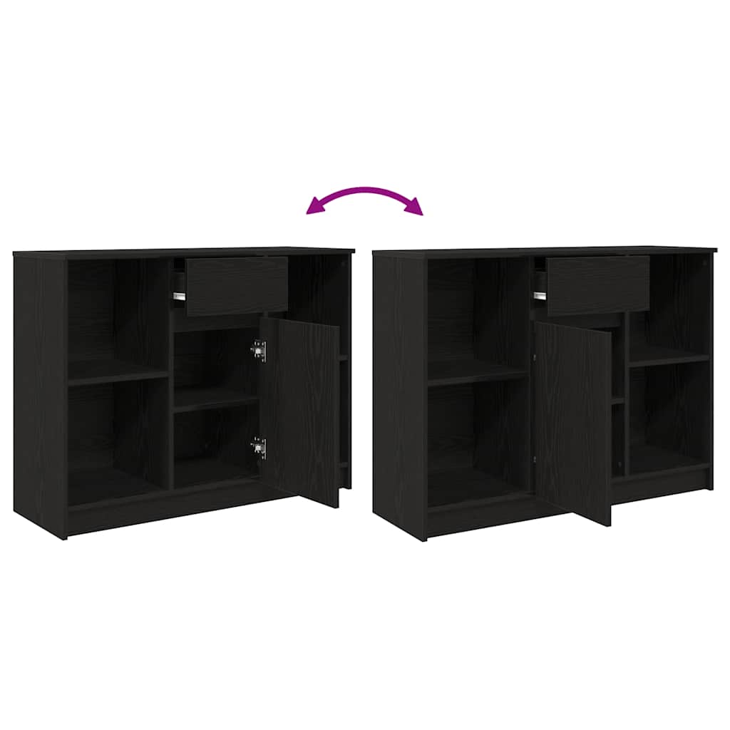 Komoda s ladicama crni hrast 101x35x76 cm konstruirano drvo