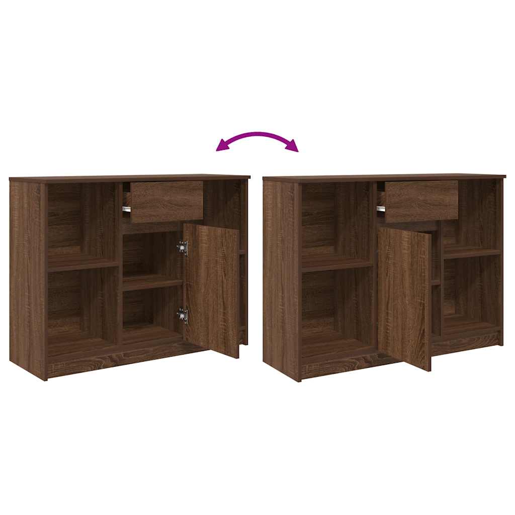 Komoda s ladicama smeđeg hrasta 101x35x76 cm konstruirano drvo