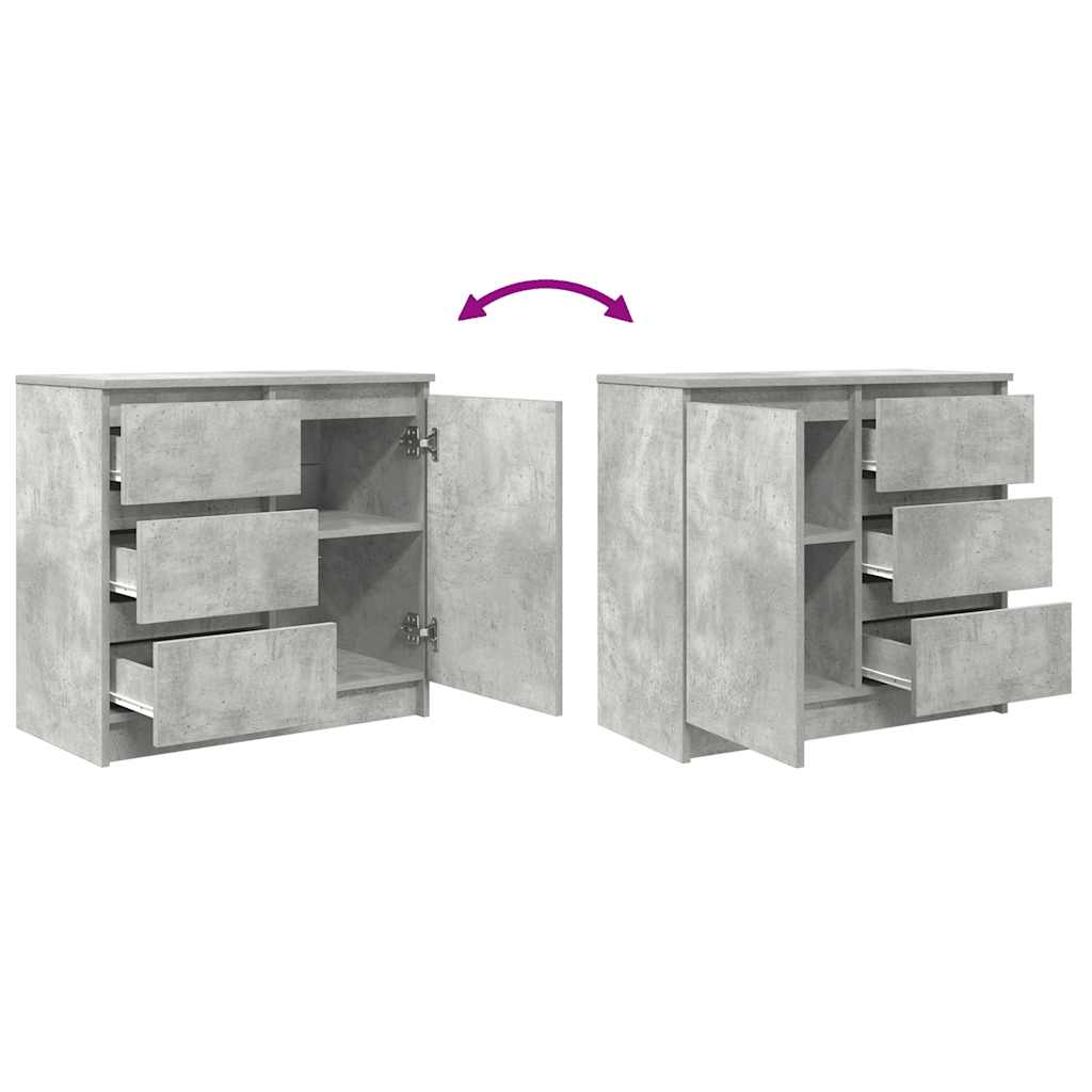 Komoda s ladicama beton siva 71x35x65 cm konstruirano drvo