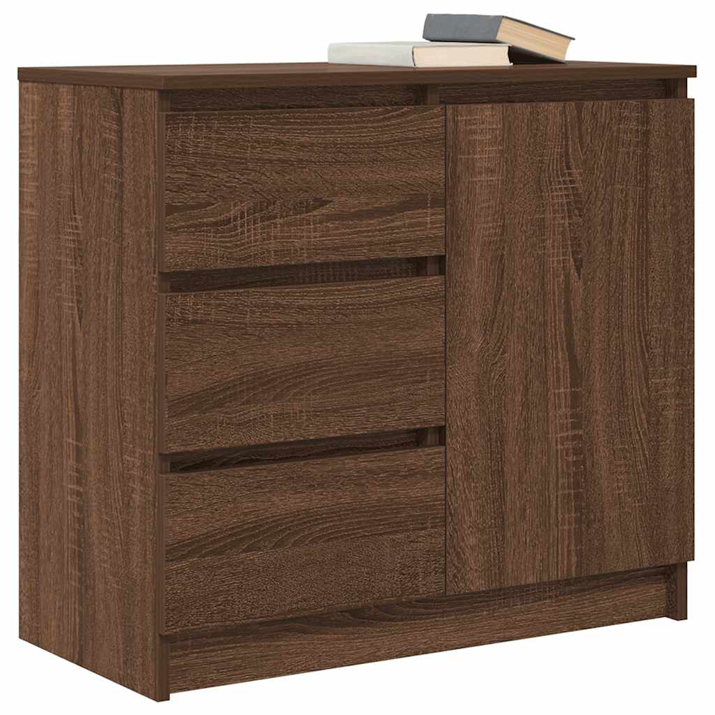 Komoda s ladicama smeđeg hrasta 71x35x65 cm konstruirano drvo