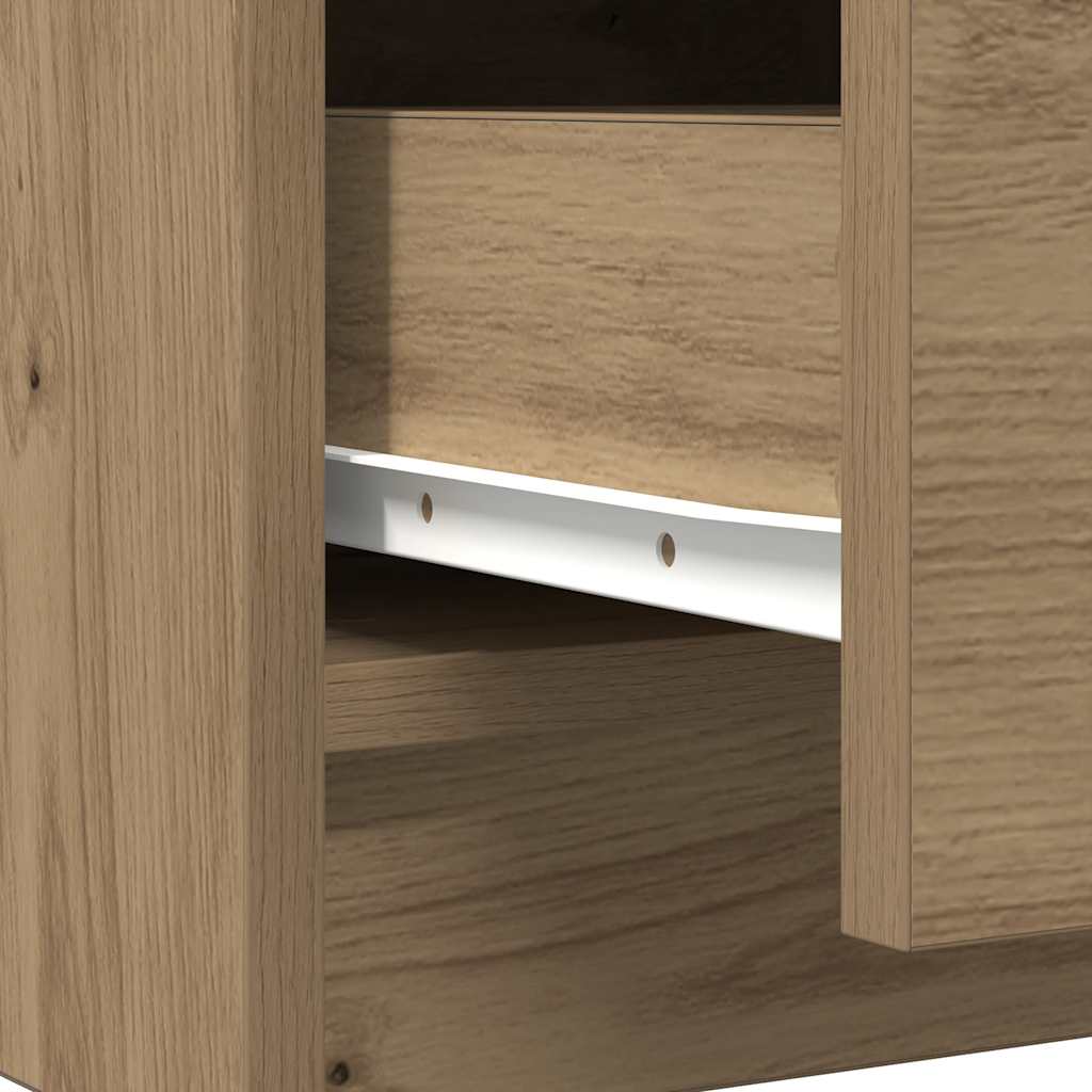 Komoda s ladicama artisan hrast 71x35x65 cm konstruirano drvo