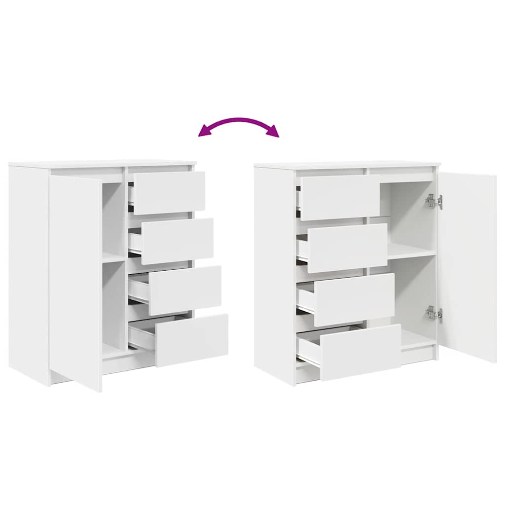 Komoda s ladicama bijela 71x35x84 cm izrađeno drvo