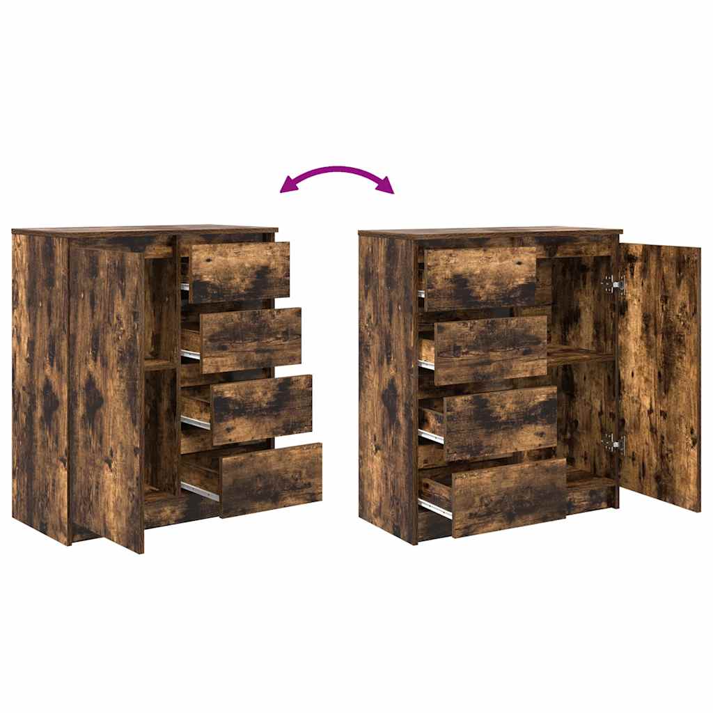 Komoda s ladicama dimljeni hrast 71x35x84 cm konstruirano drvo