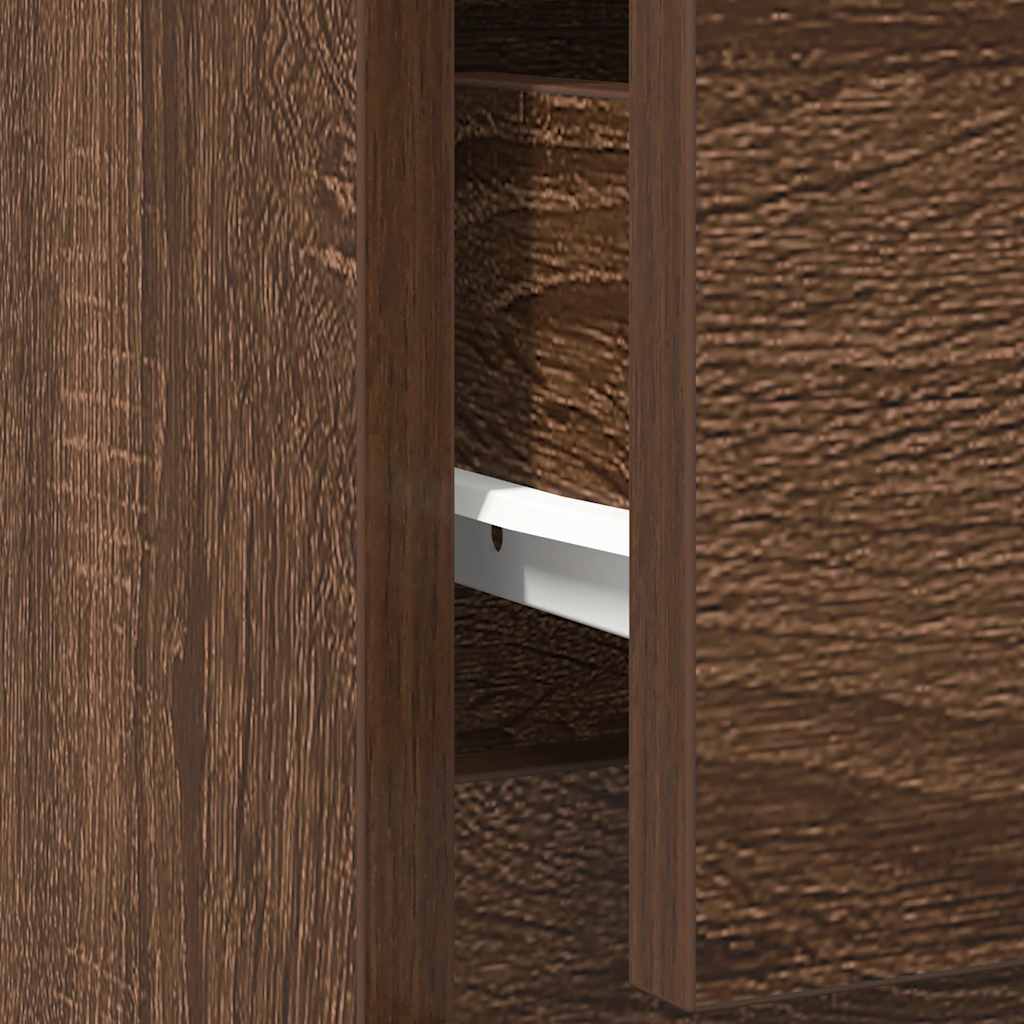 Komoda s ladicama smeđeg hrasta 71x35x65 cm konstruirano drvo