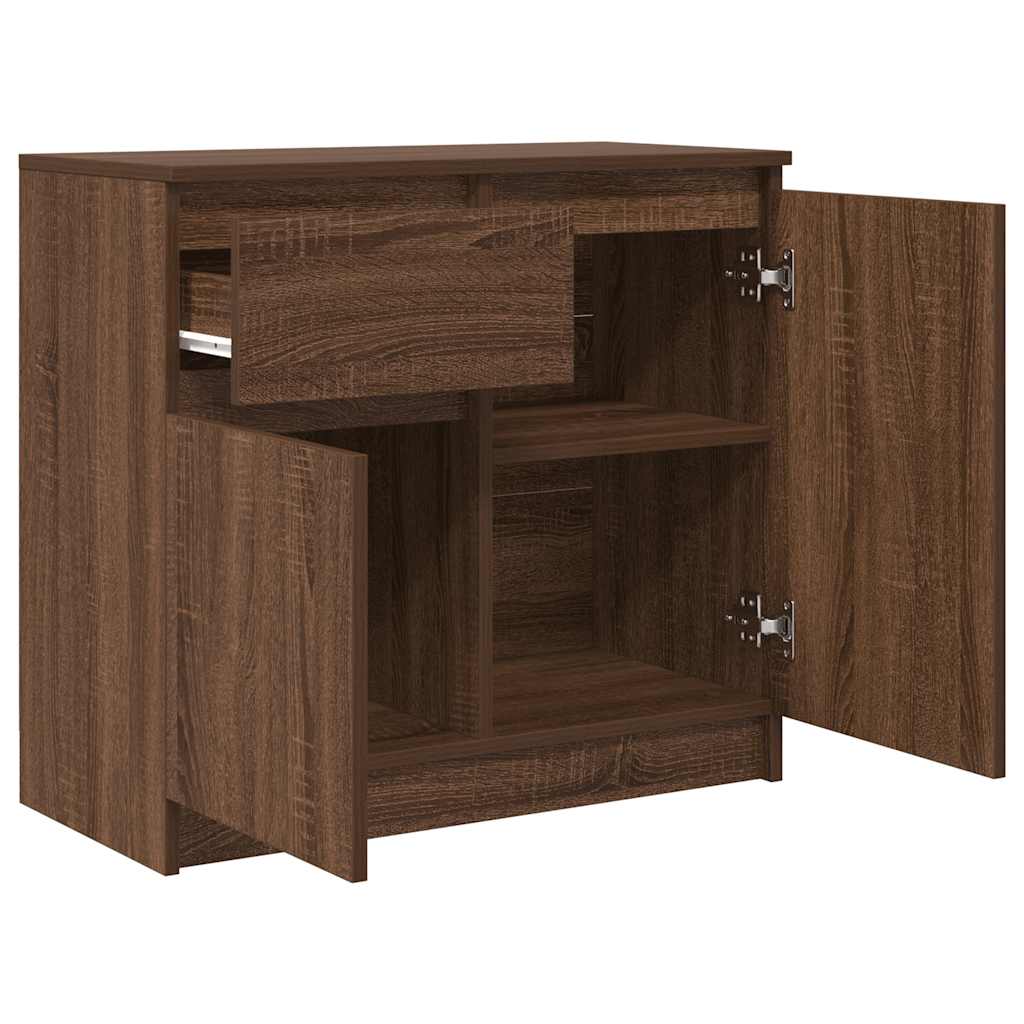 Komoda s ladicama smeđeg hrasta 71x35x65 cm konstruirano drvo