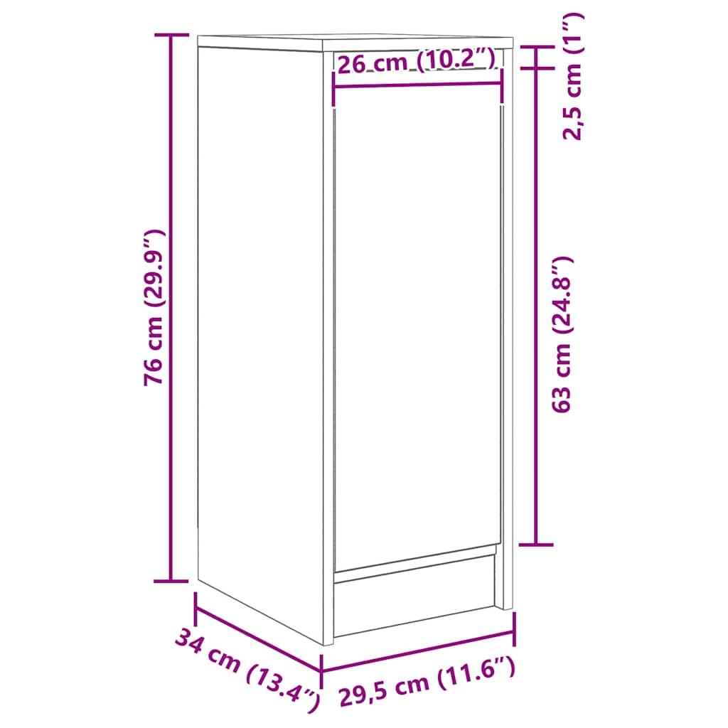 Komoda boja hrasta sonome 29,5x34x76 cm od konstruiranog drva