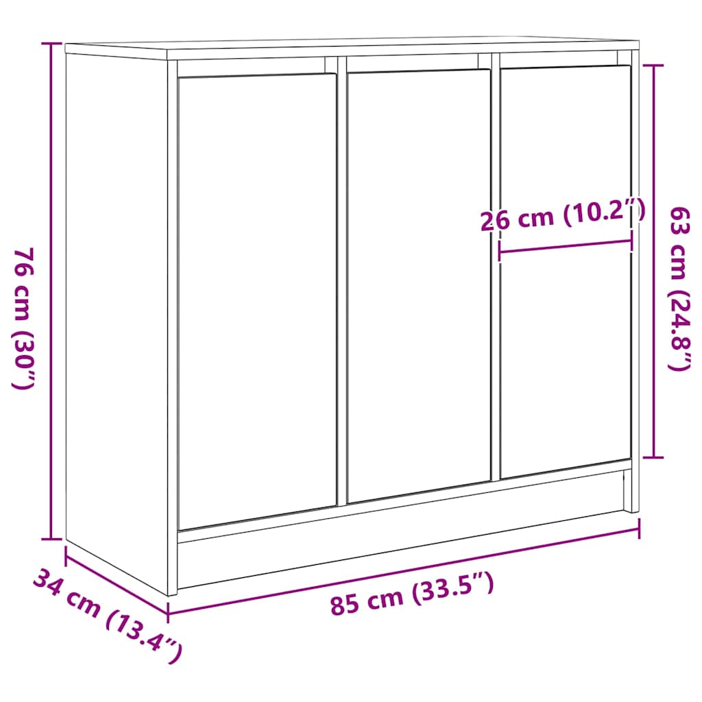 Komoda siva boja betona 85x34x76 cm od konstruiranog drva