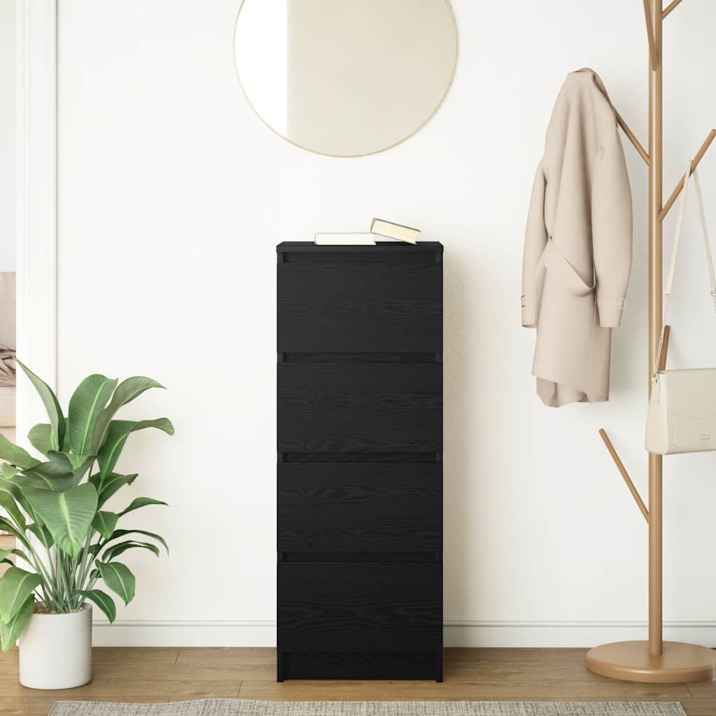 Komoda crni hrast 37,5x35x99 cm izrađeno drvo
