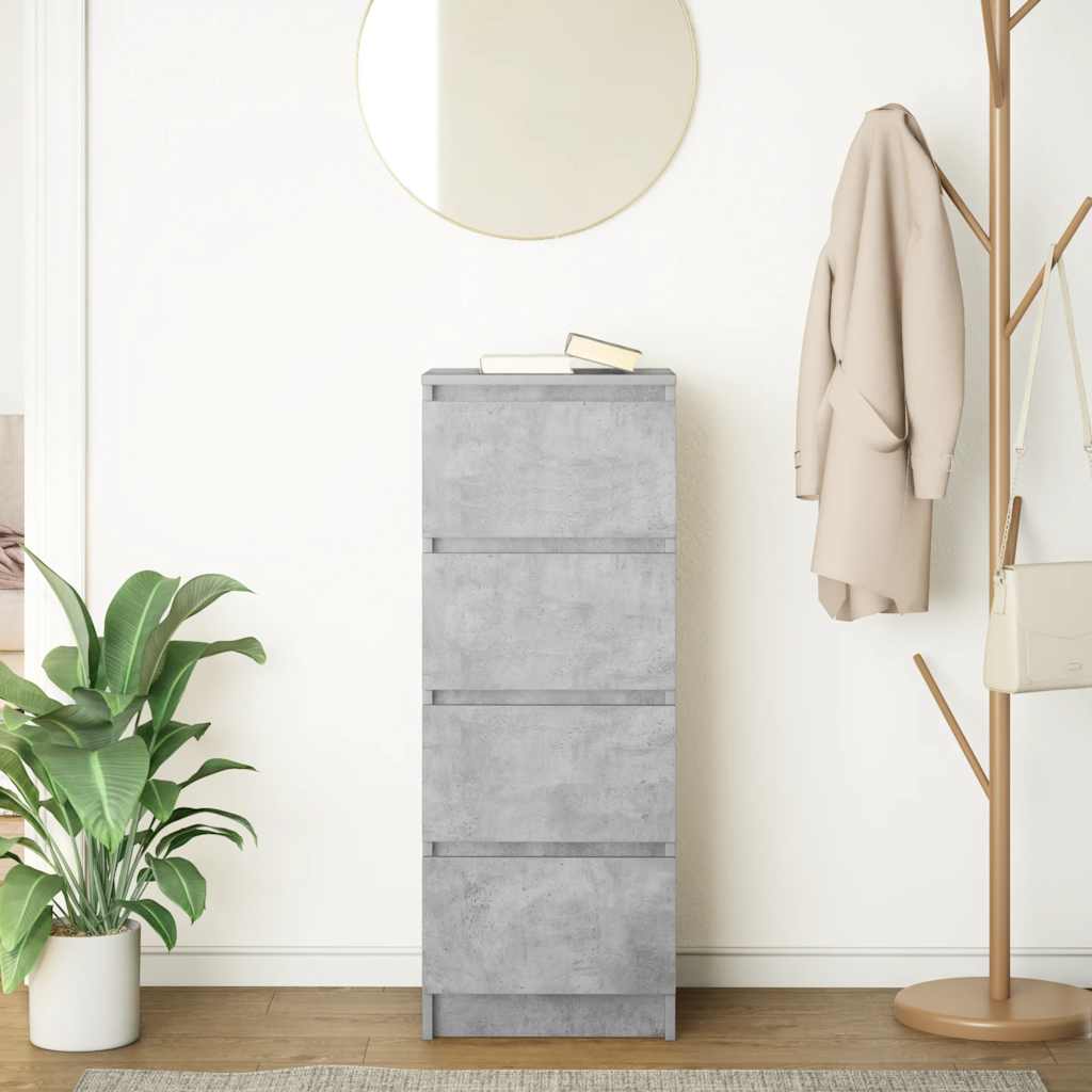 Komoda beton siva 37,5x35x99 cm konstruirano drvo