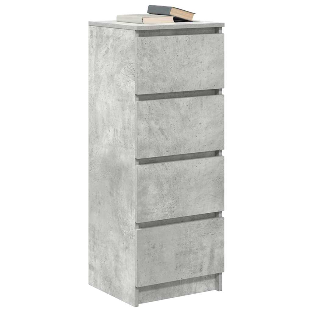 Komoda beton siva 37,5x35x99 cm konstruirano drvo